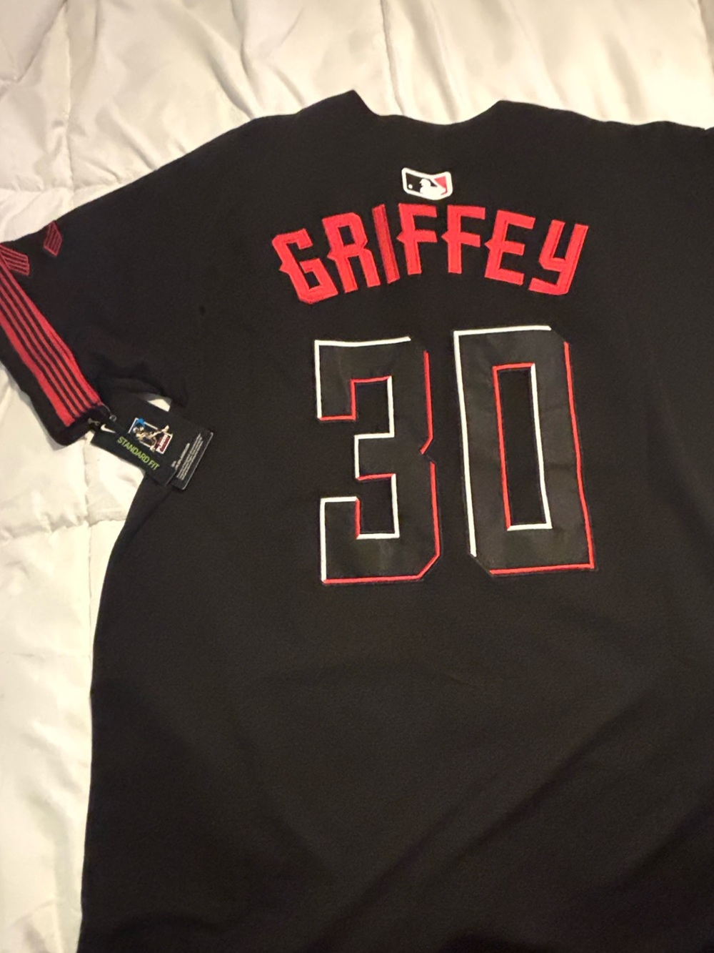 MLB Ken Griffey Jr. Black and Red Jersey #30